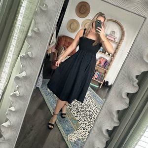 Topshop black midi dress